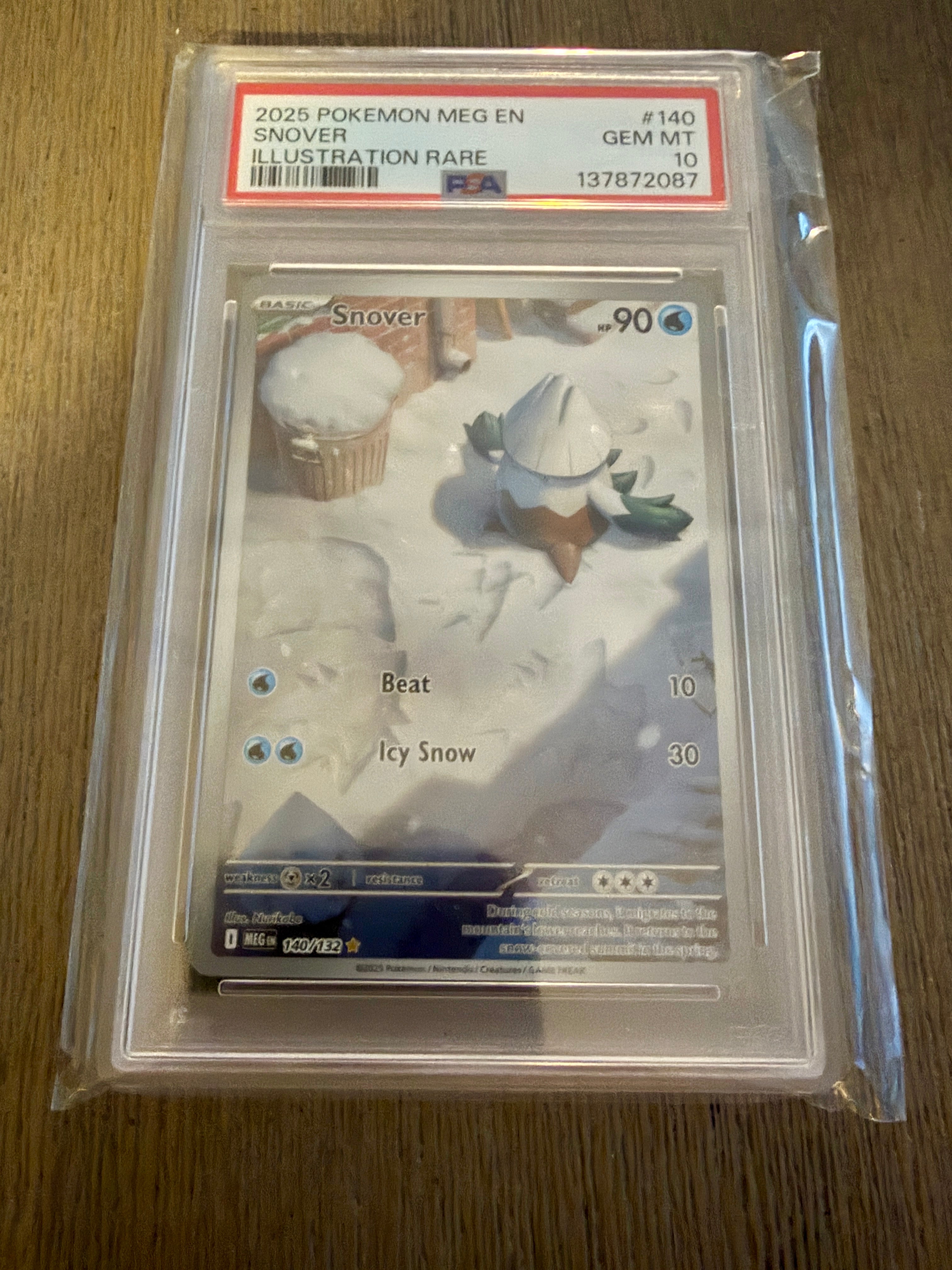 PSA 10 GEM MINT 2025 Snover - Illustration Rare Pokémon TCG Card